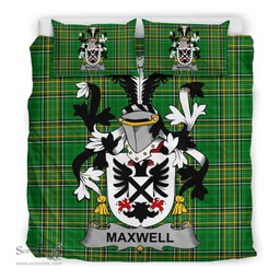 Irish Maxwell Coat of Arms Family Crest Ireland Bedding Set Irish National Tartan Irish County Bedding Set Duvet Covers