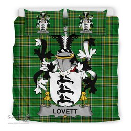 Irish Lovett Coat of Arms Family Crest Ireland Bedding Set Irish National Tartan Irish County Bedding Set Duvet Covers