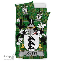 Irish Lovett Coat of Arms Family Crest Ireland Bedding Set Irish National Tartan Irish County Bedding Set Duvet Covers