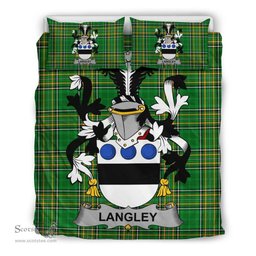Irish Langley Coat of Arms Family Crest Ireland Bedding Set Irish National Tartan Irish County Bedding Set Duvet Covers
