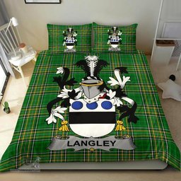 Irish Langley Coat of Arms Family Crest Ireland Bedding Set Irish National Tartan Irish County Bedding Set Duvet Covers