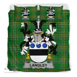 Irish Langley Coat of Arms Family Crest Ireland Bedding Set Irish National Tartan Irish County Bedding Set Duvet Covers