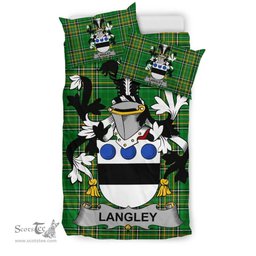 Irish Langley Coat of Arms Family Crest Ireland Bedding Set Irish National Tartan Irish County Bedding Set Duvet Covers