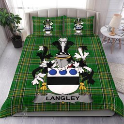 Irish Langley Coat of Arms Family Crest Ireland Bedding Set Irish National Tartan Irish County Bedding Set Duvet Covers