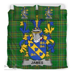 Irish James Coat of Arms Family Crest Ireland Bedding Set Irish National Tartan Irish County Bedding Set Duvet Covers