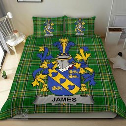 Irish James Coat of Arms Family Crest Ireland Bedding Set Irish National Tartan Irish County Bedding Set Duvet Covers