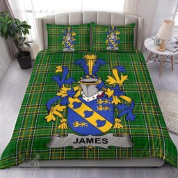 Irish James Coat of Arms Family Crest Ireland Bedding Set Irish National Tartan Irish County Bedding Set Duvet Covers