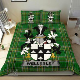 Irish Wellesley Coat of Arms Family Crest Ireland Bedding Set Irish National Tartan Irish County Bedding Set Duvet Covers