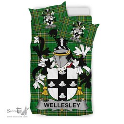 Irish Wellesley Coat of Arms Family Crest Ireland Bedding Set Irish National Tartan Irish County Bedding Set Duvet Covers