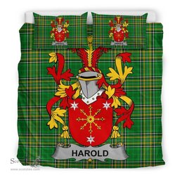 Irish Harold or Harrell Coat of Arms Family Crest Ireland Bedding Set Irish National Tartan Irish County Bedding Set Duvet Covers