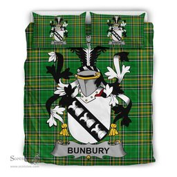 Irish Bunbury Coat of Arms Family Crest Ireland Bedding Set Irish National Tartan Irish County Bedding Set Duvet Covers