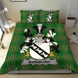 Irish Bunbury Coat of Arms Family Crest Ireland Bedding Set Irish National Tartan Irish County Bedding Set Duvet Covers