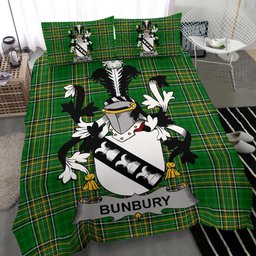 Irish Bunbury Coat of Arms Family Crest Ireland Bedding Set Irish National Tartan Irish County Bedding Set Duvet Covers