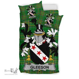 Irish Gleeson or O'Glissane Coat of Arms Family Crest Ireland Bedding Set Irish National Tartan Irish County Bedding Set Duvet Covers