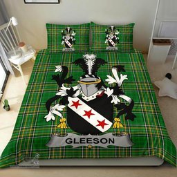 Irish Gleeson or O'Glissane Coat of Arms Family Crest Ireland Bedding Set Irish National Tartan Irish County Bedding Set Duvet Covers