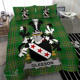 Irish Gleeson or O'Glissane Coat of Arms Family Crest Ireland Bedding Set Irish National Tartan Irish County Bedding Set Duvet Covers