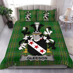 Irish Gleeson or O'Glissane Coat of Arms Family Crest Ireland Bedding Set Irish National Tartan Irish County Bedding Set Duvet Covers