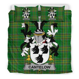 Irish Cantelow (e) Coat of Arms Family Crest Ireland Bedding Set Irish National Tartan Irish County Bedding Set Duvet Covers
