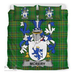Irish McRery or McCrery Coat of Arms Family Crest Ireland Bedding Set Irish National Tartan Irish County Bedding Set Duvet Covers