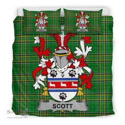 Irish Scott Coat of Arms Family Crest Ireland Bedding Set Irish National Tartan Irish County Bedding Set Duvet Covers