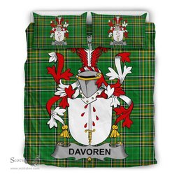 Irish Davoren or O'Davoren Coat of Arms Family Crest Ireland Bedding Set Irish National Tartan Irish County Bedding Set Duvet Covers