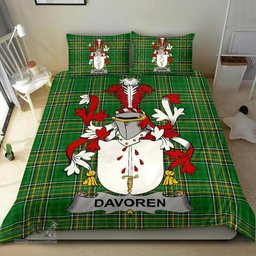 Irish Davoren or O'Davoren Coat of Arms Family Crest Ireland Bedding Set Irish National Tartan Irish County Bedding Set Duvet Covers