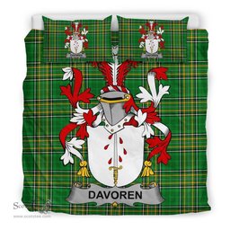 Irish Davoren or O'Davoren Coat of Arms Family Crest Ireland Bedding Set Irish National Tartan Irish County Bedding Set Duvet Covers