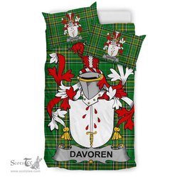 Irish Davoren or O'Davoren Coat of Arms Family Crest Ireland Bedding Set Irish National Tartan Irish County Bedding Set Duvet Covers