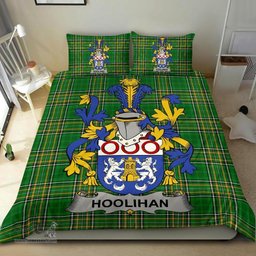 Irish Hoolihan or O'Holohan Coat of Arms Family Crest Ireland Bedding Set Irish National Tartan Irish County Bedding Set Duvet Covers