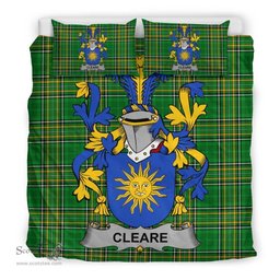 Irish Cleare Coat of Arms Family Crest Ireland Bedding Set Irish National Tartan Irish County Bedding Set Duvet Covers