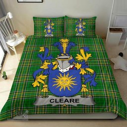 Irish Cleare Coat of Arms Family Crest Ireland Bedding Set Irish National Tartan Irish County Bedding Set Duvet Covers
