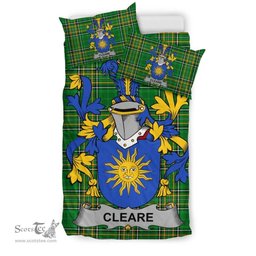 Irish Cleare Coat of Arms Family Crest Ireland Bedding Set Irish National Tartan Irish County Bedding Set Duvet Covers