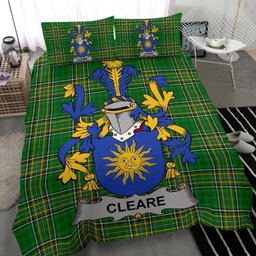 Irish Cleare Coat of Arms Family Crest Ireland Bedding Set Irish National Tartan Irish County Bedding Set Duvet Covers