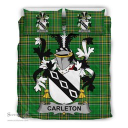 Irish Carleton Coat of Arms Family Crest Ireland Bedding Set Irish National Tartan Irish County Bedding Set Duvet Covers