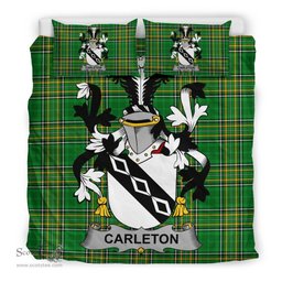 Irish Carleton Coat of Arms Family Crest Ireland Bedding Set Irish National Tartan Irish County Bedding Set Duvet Covers