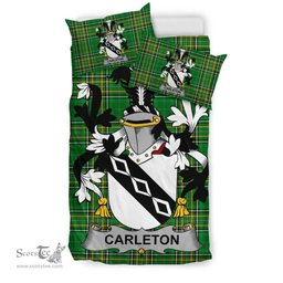 Irish Carleton Coat of Arms Family Crest Ireland Bedding Set Irish National Tartan Irish County Bedding Set Duvet Covers