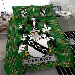 Irish Carleton Coat of Arms Family Crest Ireland Bedding Set Irish National Tartan Irish County Bedding Set Duvet Covers