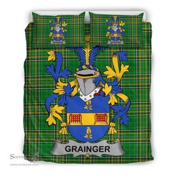Irish Grainger Coat of Arms Family Crest Ireland Bedding Set Irish National Tartan Irish County Bedding Set Duvet Covers