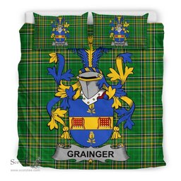 Irish Grainger Coat of Arms Family Crest Ireland Bedding Set Irish National Tartan Irish County Bedding Set Duvet Covers