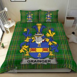 Irish Grainger Coat of Arms Family Crest Ireland Bedding Set Irish National Tartan Irish County Bedding Set Duvet Covers