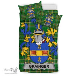 Irish Grainger Coat of Arms Family Crest Ireland Bedding Set Irish National Tartan Irish County Bedding Set Duvet Covers