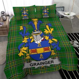 Irish Grainger Coat of Arms Family Crest Ireland Bedding Set Irish National Tartan Irish County Bedding Set Duvet Covers