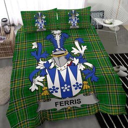 Irish Ferris Coat of Arms Family Crest Ireland Bedding Set Irish National Tartan Irish County Bedding Set Duvet Covers