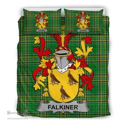 Irish Falkiner Coat of Arms Family Crest Ireland Bedding Set Irish National Tartan Irish County Bedding Set Duvet Covers