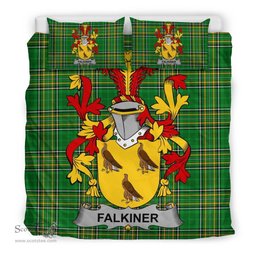 Irish Falkiner Coat of Arms Family Crest Ireland Bedding Set Irish National Tartan Irish County Bedding Set Duvet Covers