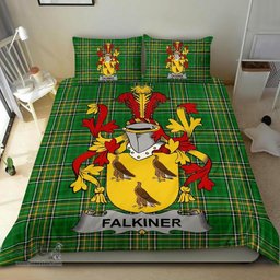 Irish Falkiner Coat of Arms Family Crest Ireland Bedding Set Irish National Tartan Irish County Bedding Set Duvet Covers