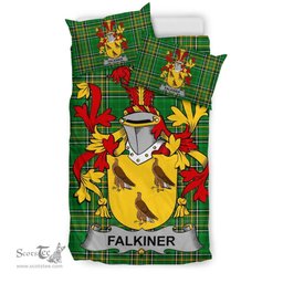 Irish Falkiner Coat of Arms Family Crest Ireland Bedding Set Irish National Tartan Irish County Bedding Set Duvet Covers