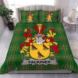Irish Falkiner Coat of Arms Family Crest Ireland Bedding Set Irish National Tartan Irish County Bedding Set Duvet Covers