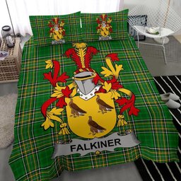Irish Falkiner Coat of Arms Family Crest Ireland Bedding Set Irish National Tartan Irish County Bedding Set Duvet Covers