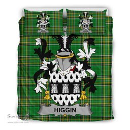 Irish Higgin or O'Higgin Coat of Arms Family Crest Ireland Bedding Set Irish National Tartan Irish County Bedding Set Duvet Covers